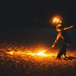 Picture of fire show dancer at Kukua Beach Club wedding reception