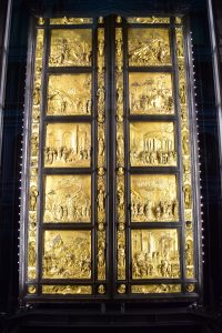Picture of the real gold baptistry doors in Florence Duomo Museum