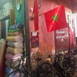 Picture of Moroccan flag in Marrakech souk