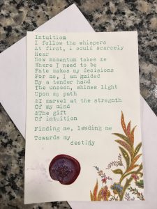 Picture of poem written by artist in New Orleans
